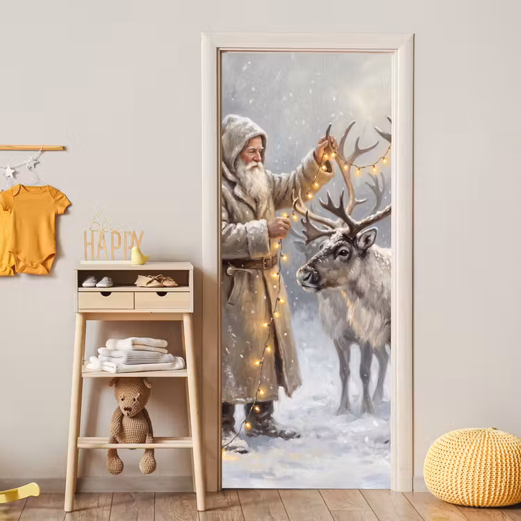 Deursticker - Kerstman - Hert - Winter — 6
