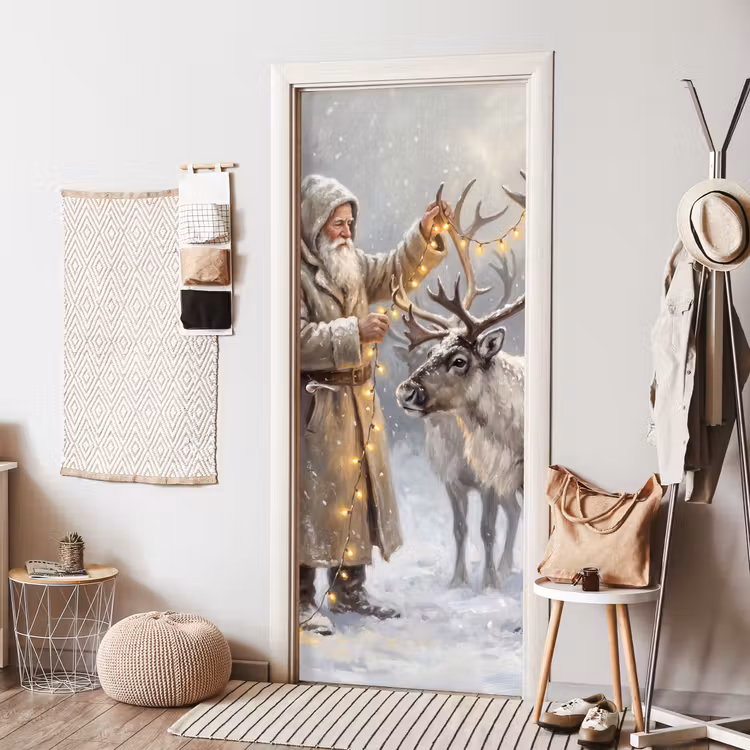 Deursticker - Kerstman - Hert - Winter — 8