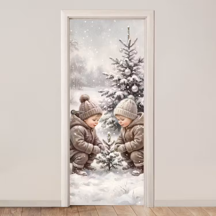 Deursticker - Kind - Sneeuw - Winter — 1
