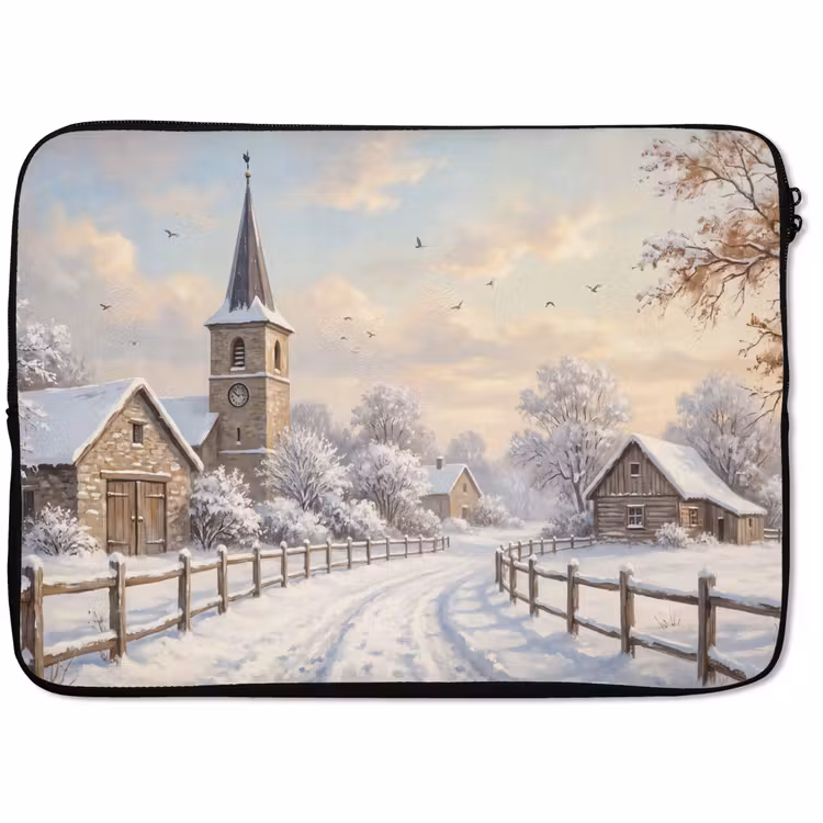 Laptophoes Kerk - Winter - Landschap — 1