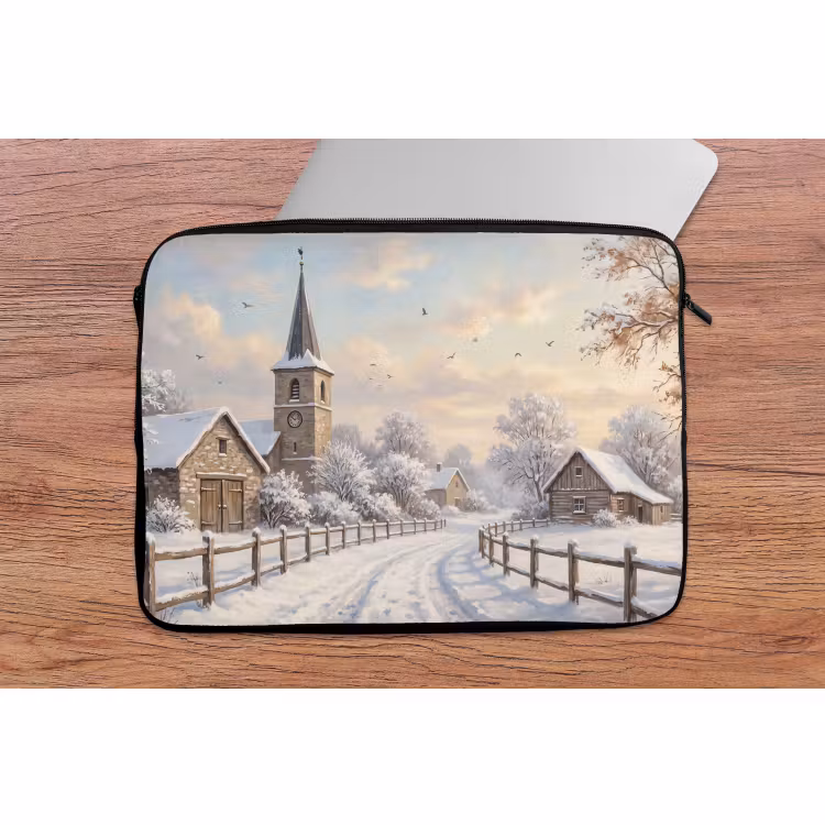 Laptophoes Kerk - Winter - Landschap — 2