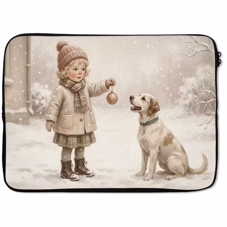 Laptophoes Kind - Hond - Sneeuw — 1