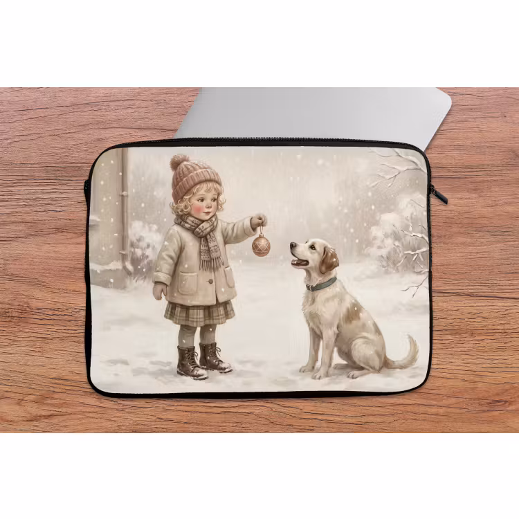 Laptophoes Kind - Hond - Sneeuw — 2