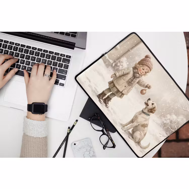 Laptophoes Kind - Hond - Sneeuw — 3