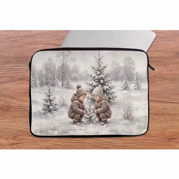 Laptophoes Kind - Sneeuw - Winter — 2