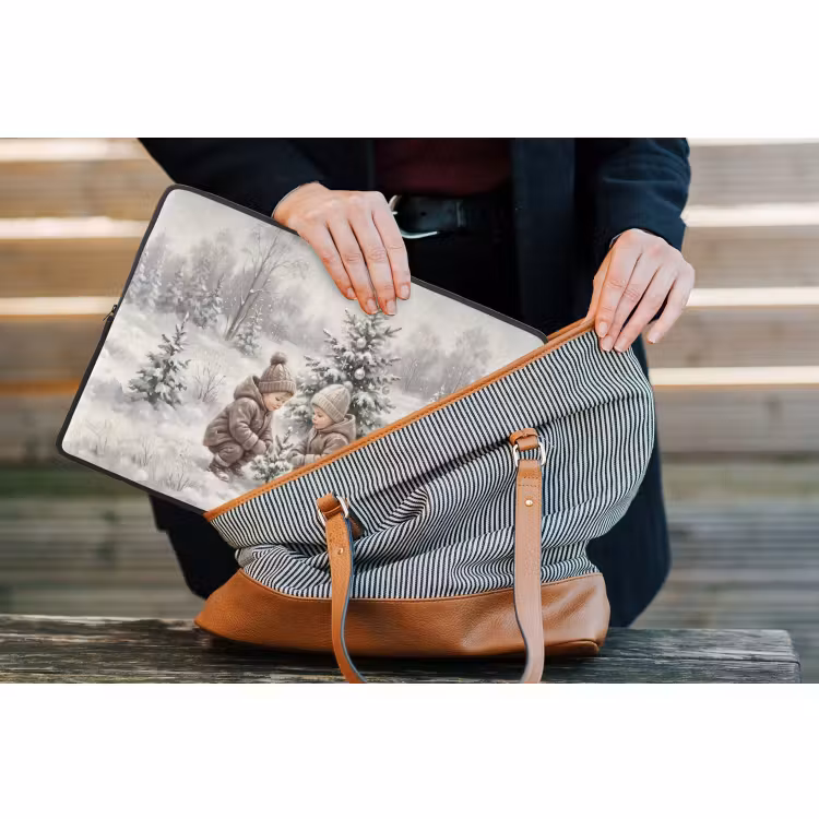 Laptophoes Kind - Sneeuw - Winter — 4