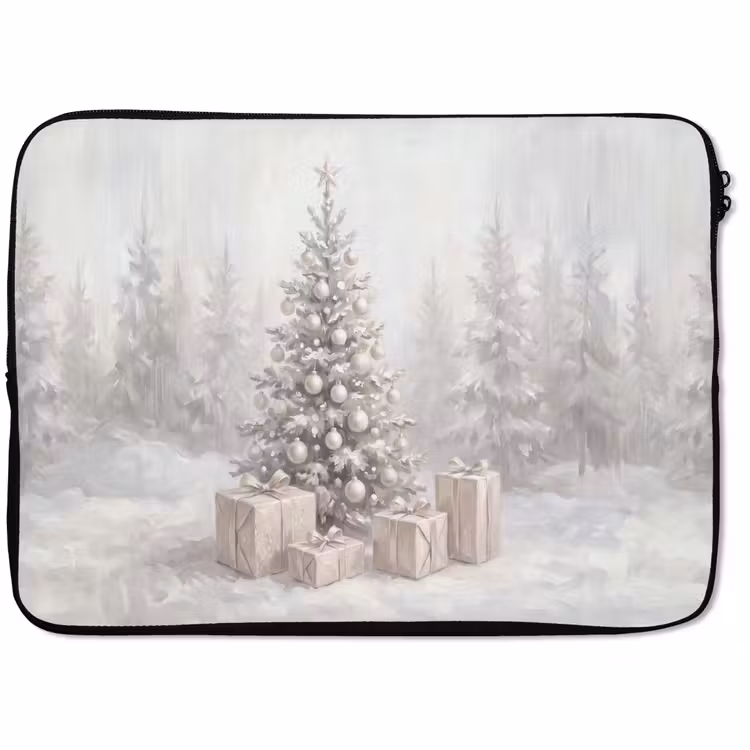 Laptophoes Winterbos - Kerstboom - Kunst — 1