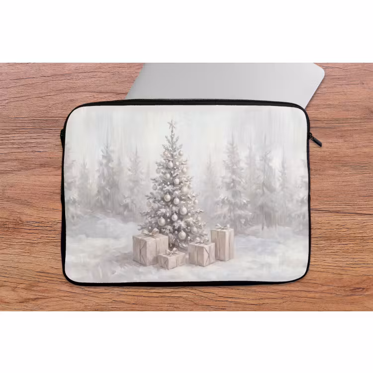 Laptophoes Winterbos - Kerstboom - Kunst — 2
