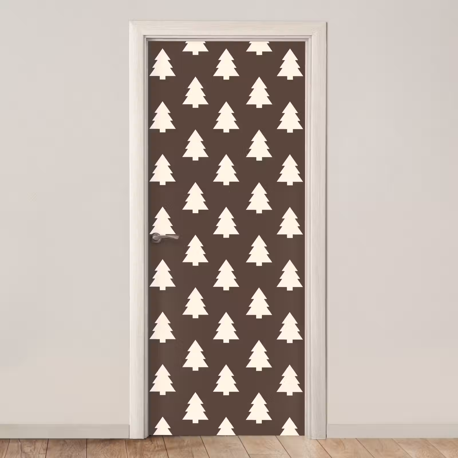 Deursticker - Kerstboom - Grijs - Crème — 1