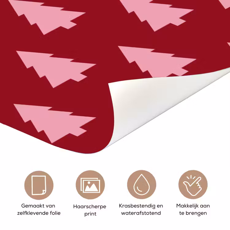 Deursticker - Kerstboom - Burguny - Roze — 3
