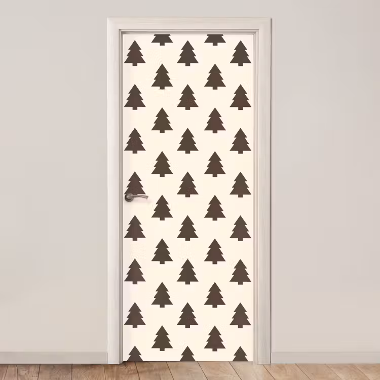 Deursticker - Kerstboom - Crème - Grijs — 1