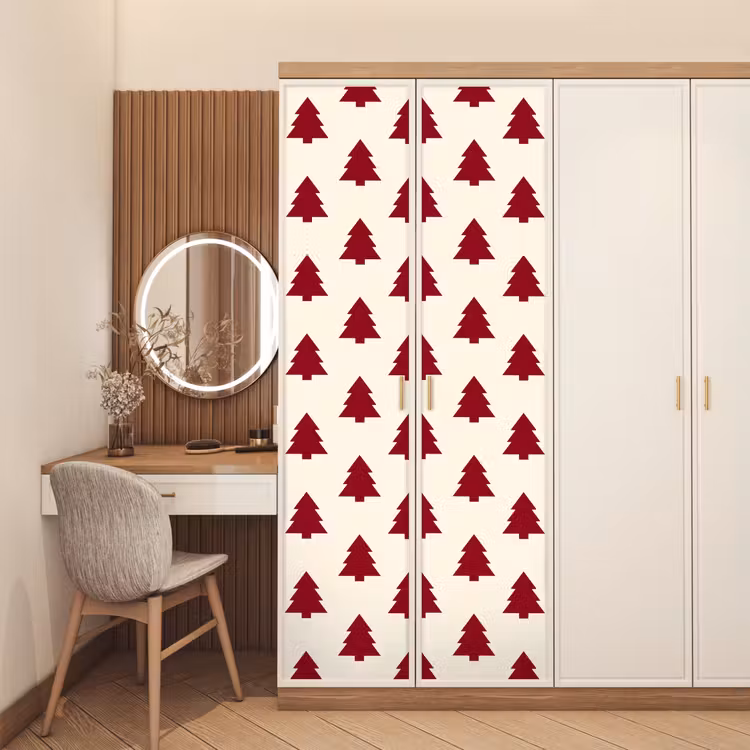 Deursticker - Kerstboom - Crème - Rood — 5