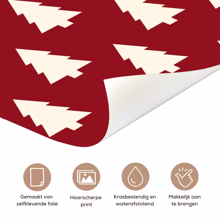 Deursticker - Kerstboom - Rood - Wit — 3
