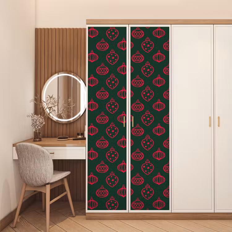 Deursticker - Kerstbal - Rood - Groen — 5