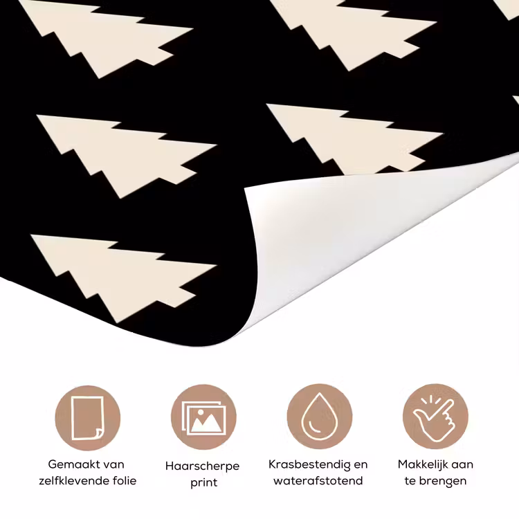 Deursticker - Kerstboom - Zwart - Wit — 3