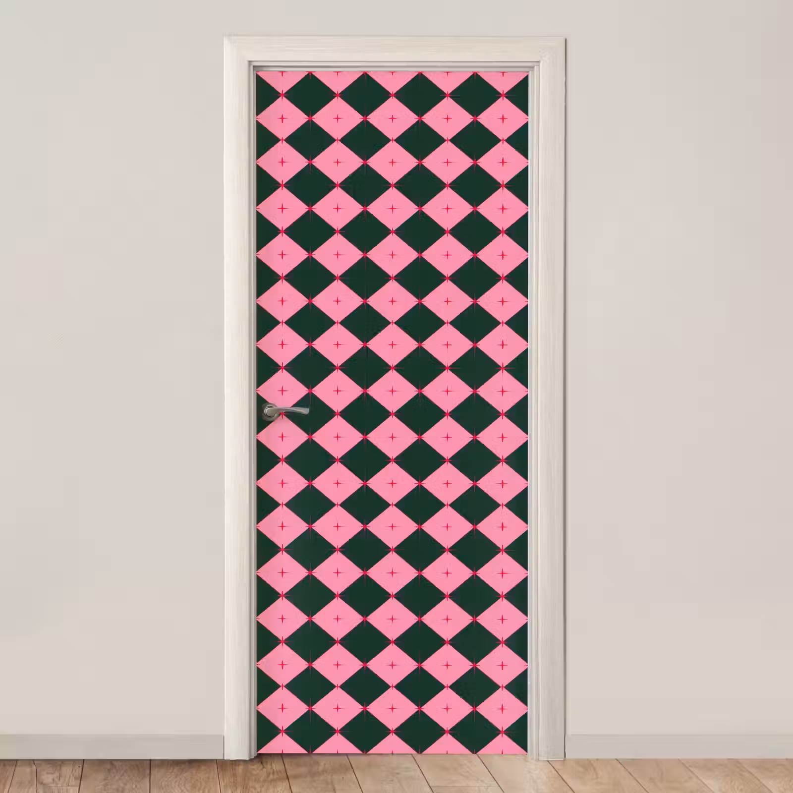 Deursticker - Ster - Roze - Groen - Kerst — 1