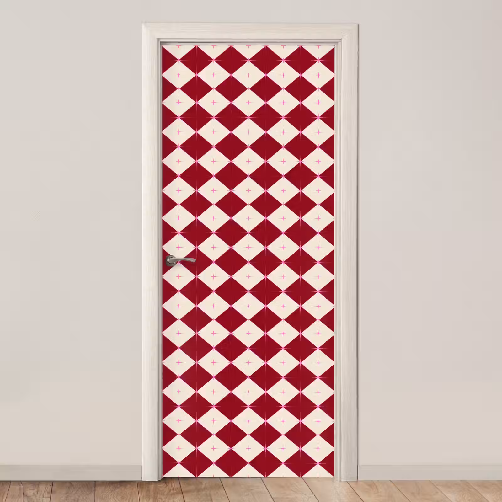 Deursticker - Ster - Roze - Rood - Kerst — 1