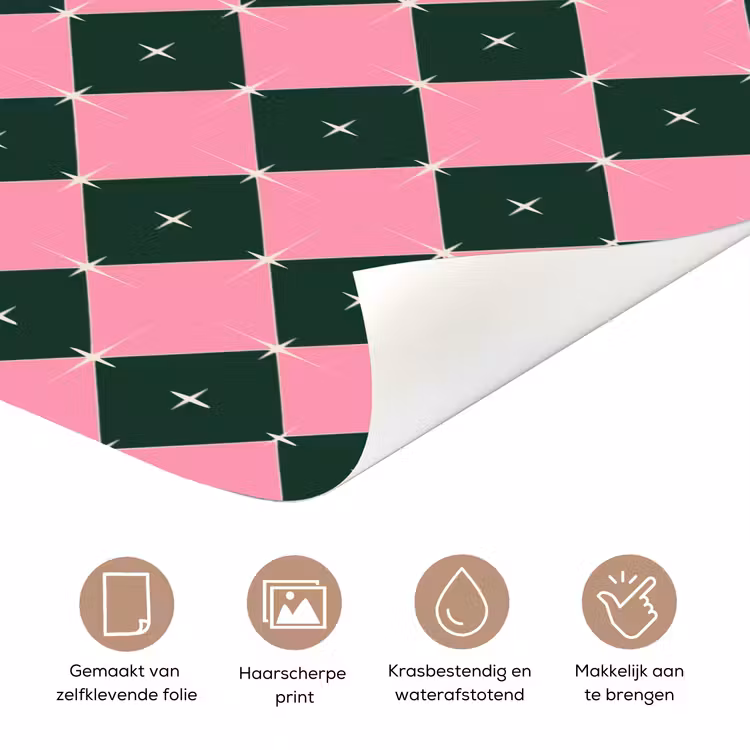 Deursticker - Kerst - Roze - Groen - Ster — 3