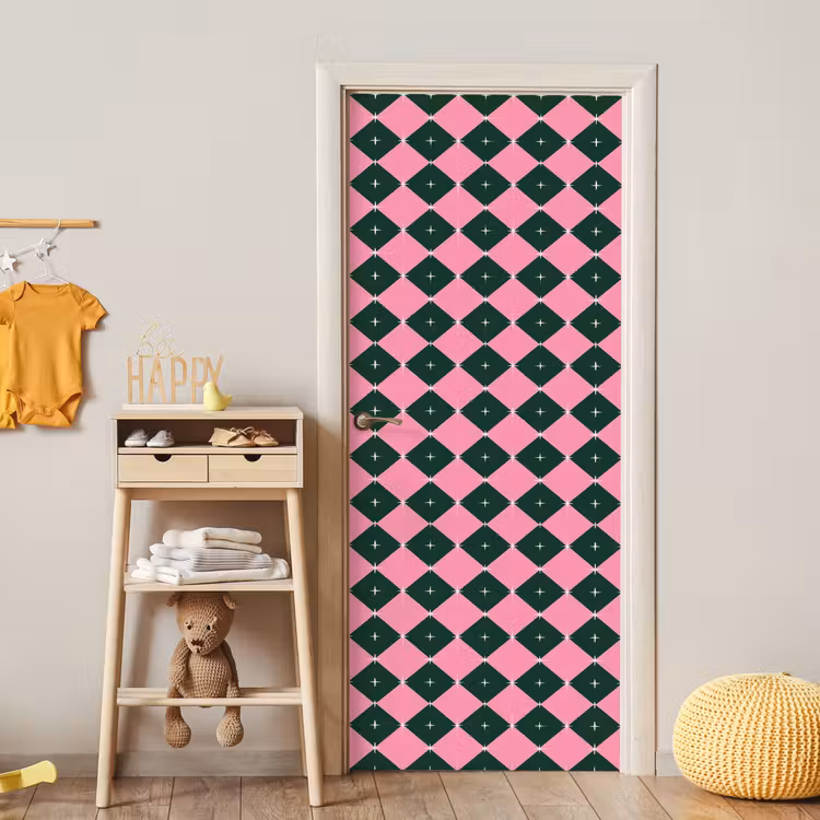 Deursticker - Kerst - Roze - Groen - Ster — 6