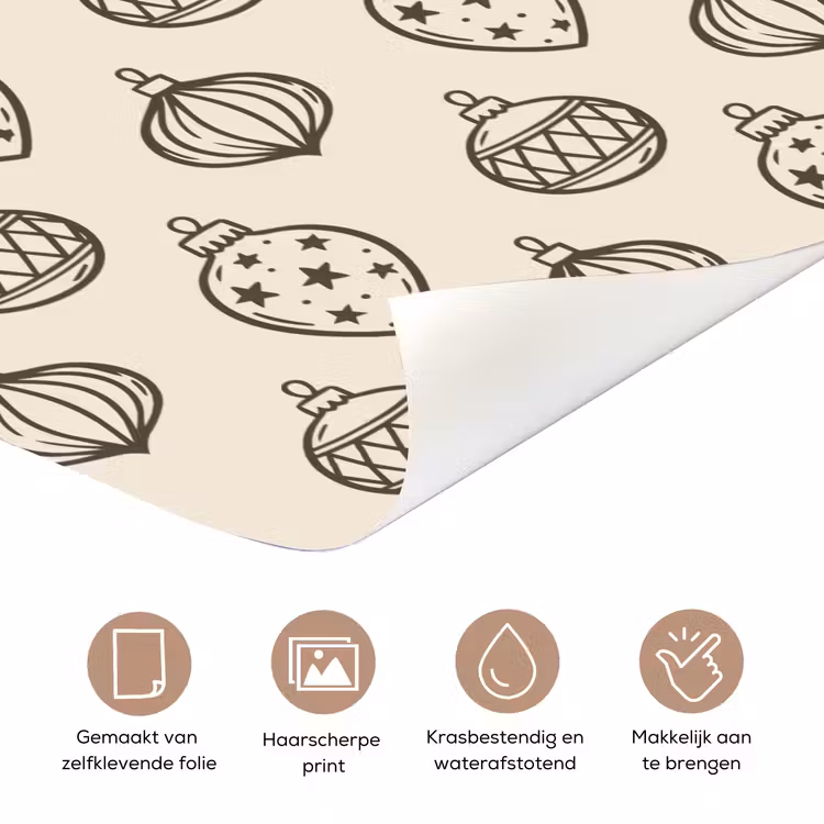 Deursticker - Kerstbal - Groen - Crème — 3