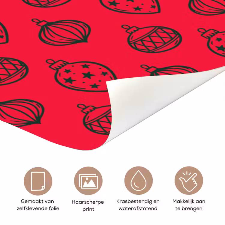 Deursticker - Kerstbal - Groen - Rood — 3