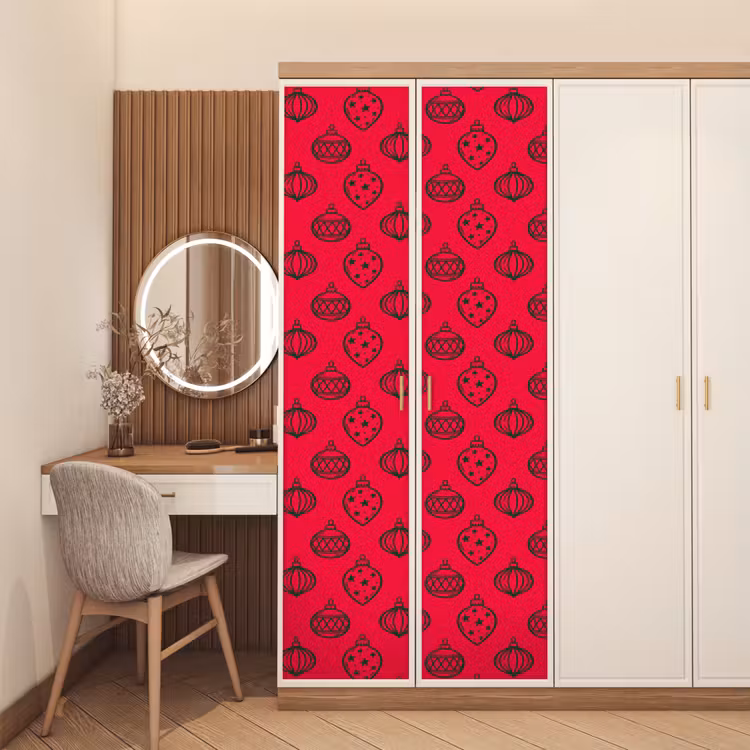 Deursticker - Kerstbal - Groen - Rood — 5