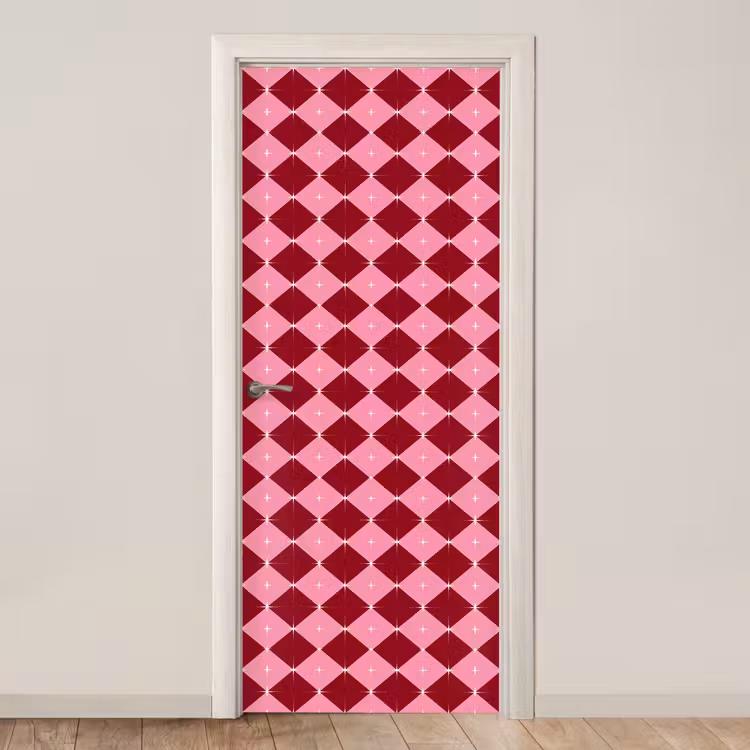 Deursticker - Ster - Rood - Roze - Kerst — 1
