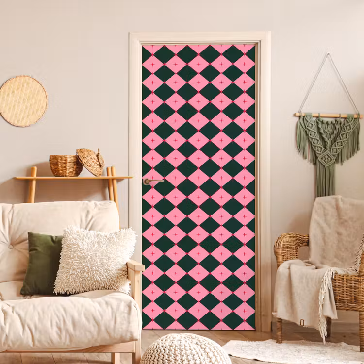 Deursticker - Ster - Roze - Groen - Kerst — 4