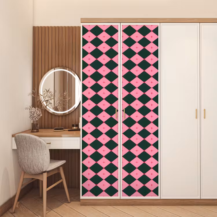 Deursticker - Ster - Roze - Groen - Kerst — 5