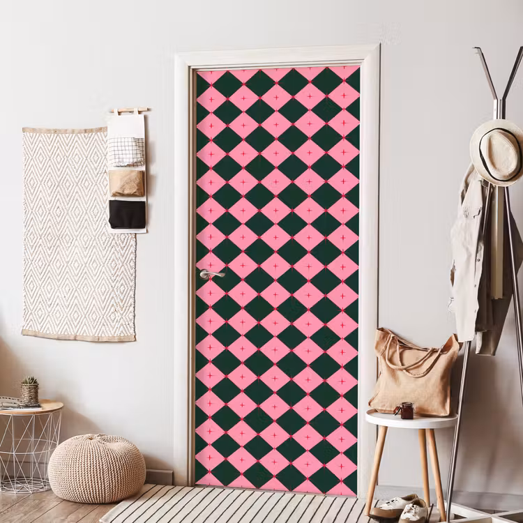 Deursticker - Ster - Roze - Groen - Kerst — 8