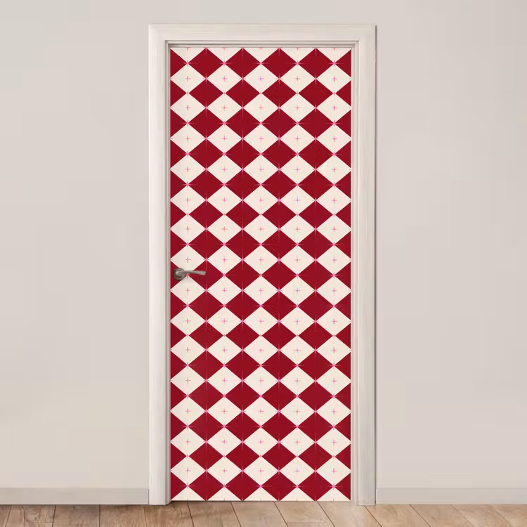 Deursticker - Ster - Roze - Rood - Kerst — 1