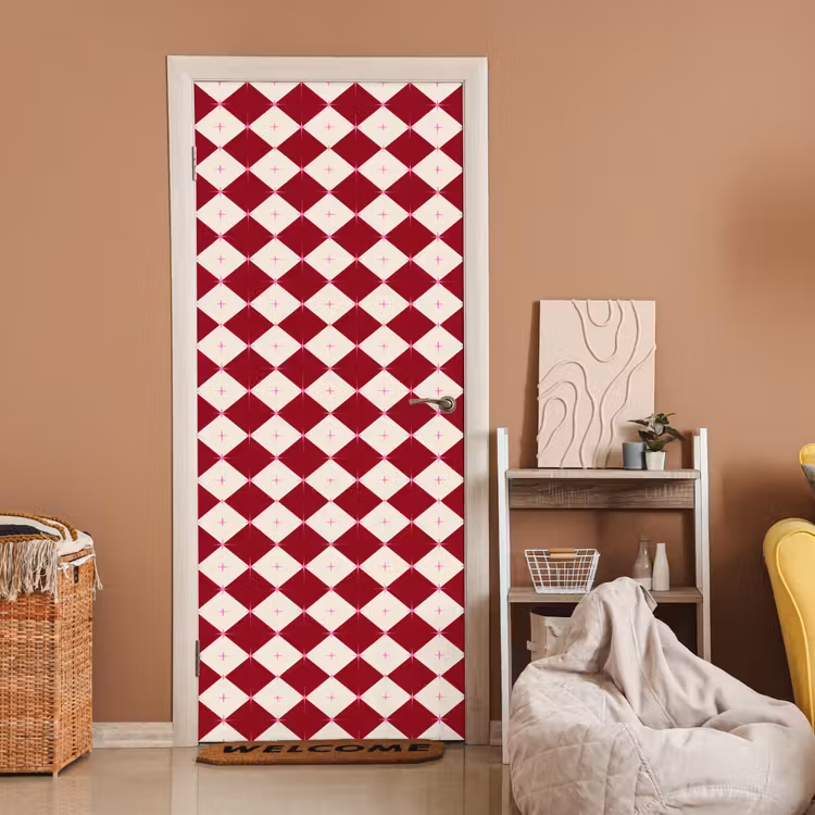 Deursticker - Ster - Roze - Rood - Kerst — 2