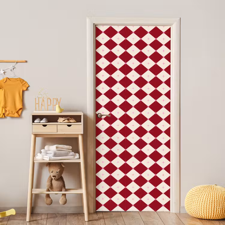 Deursticker - Ster - Roze - Rood - Kerst — 6