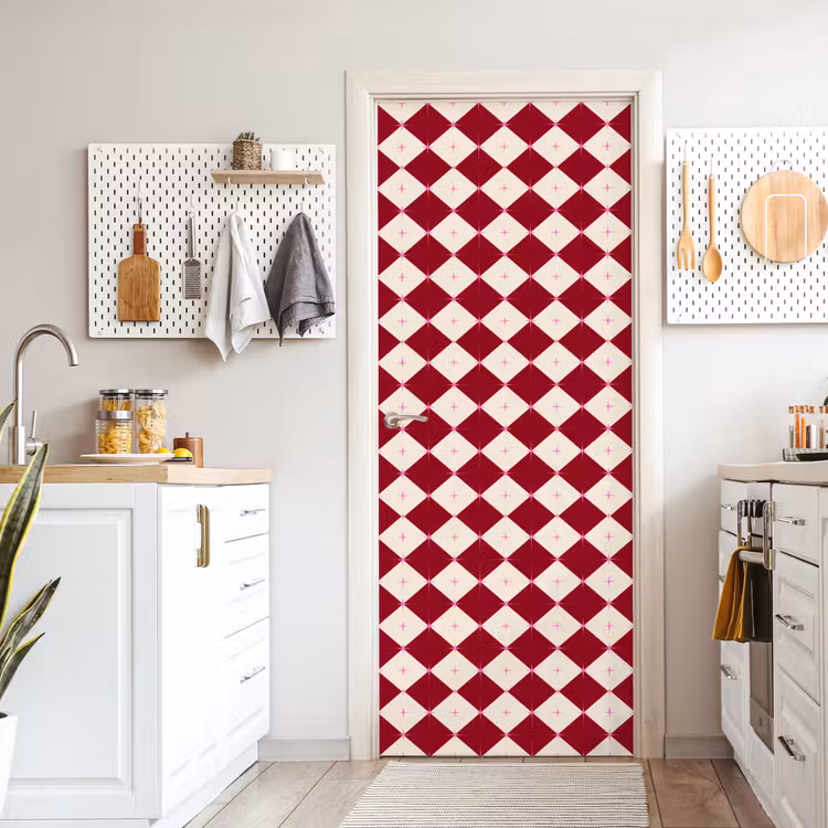 Deursticker - Ster - Roze - Rood - Kerst — 7