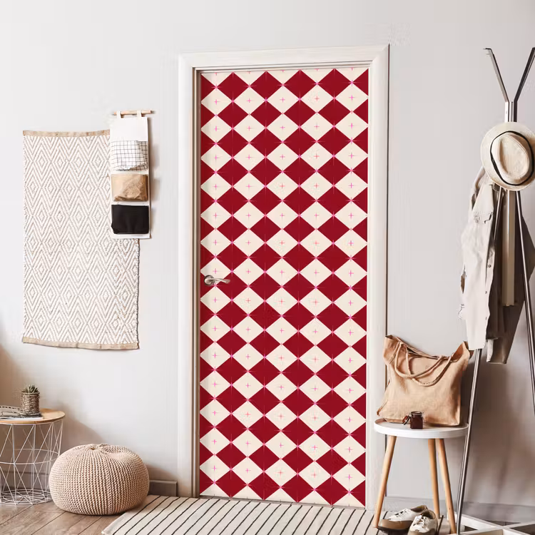 Deursticker - Ster - Roze - Rood - Kerst — 8