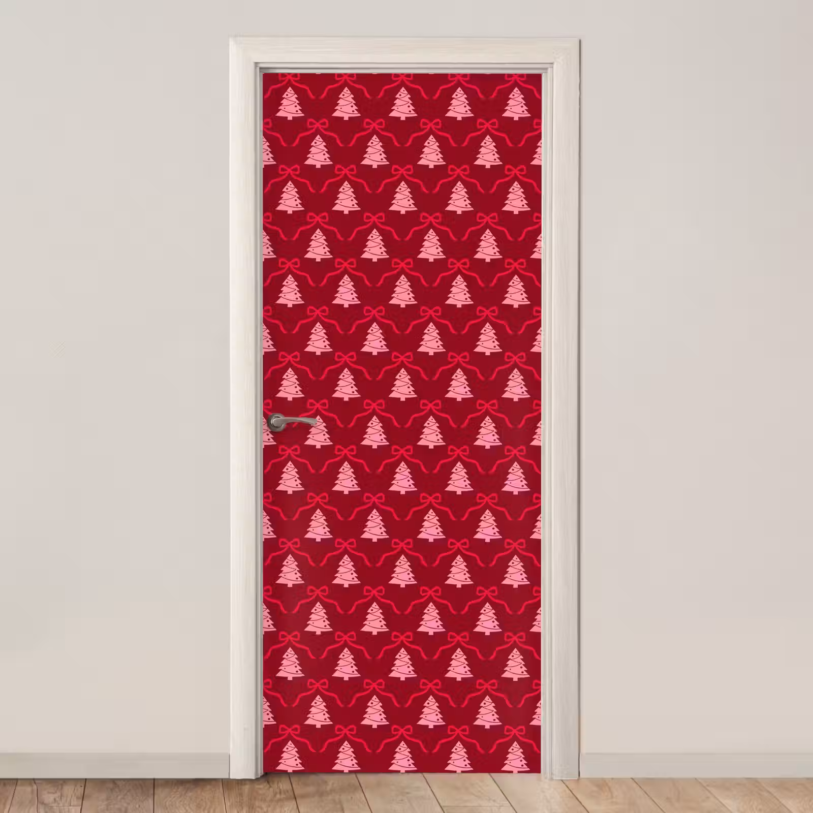 Deursticker - Strik - Rood - Roze - Kerst — 1