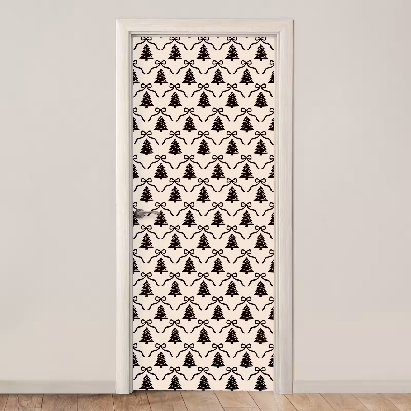 Deursticker - Strik - Zwart - Wit - Kerst — 1