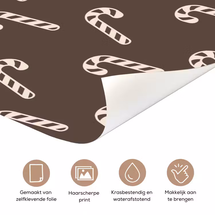 Deursticker - Kerst - Crème - Taupe - Zuurstok — 3