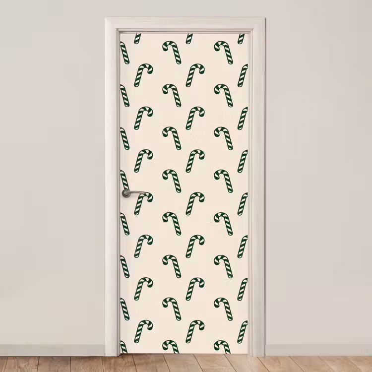 Deursticker - Kerst - Groen - Crème - Zuurstok — 1