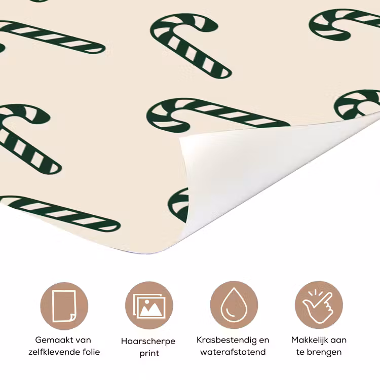 Deursticker - Kerst - Groen - Crème - Zuurstok — 3