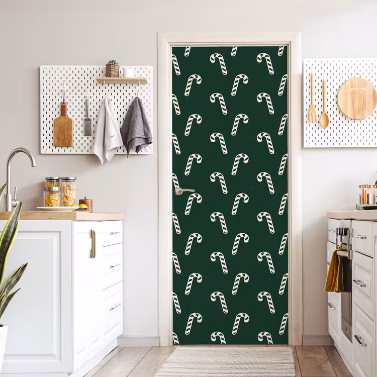 Deursticker - Kerst - Groen - Wit - Zuurstok — 7