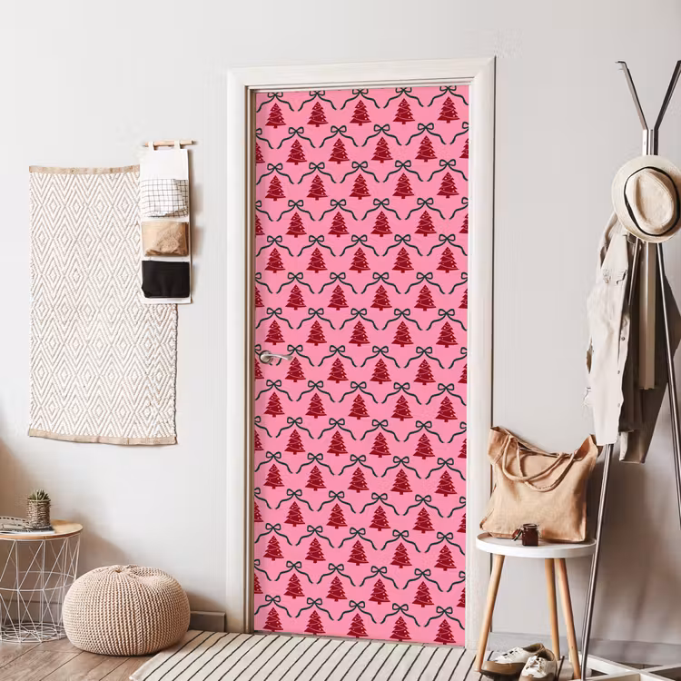 Deursticker - Kerst - Rood - Groen - Strik — 8