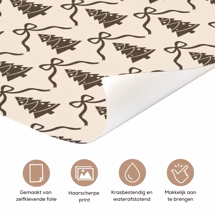 Deursticker - Kerst - Taupe - Crème - Strik — 3