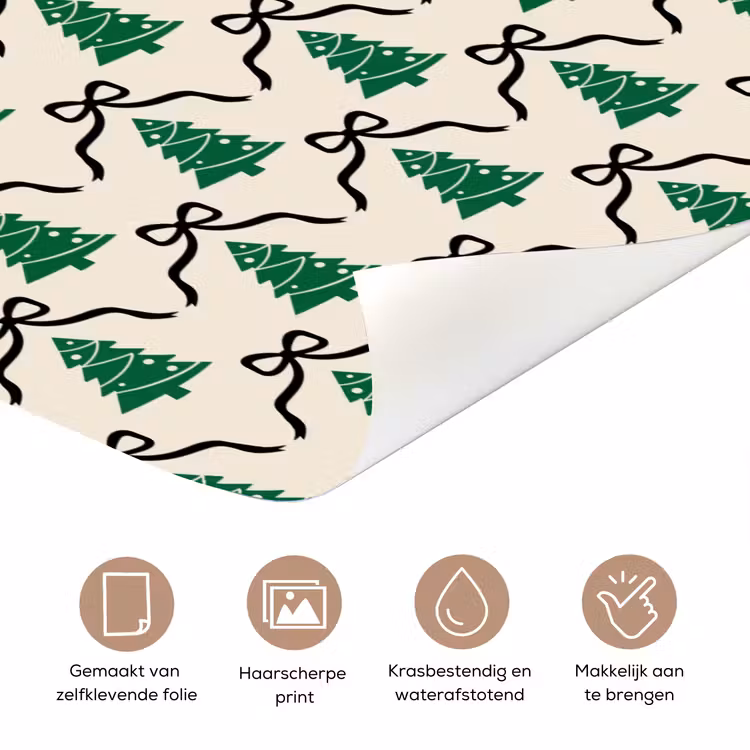 Deursticker - Kerst - Wit - Zwart - Strik — 3