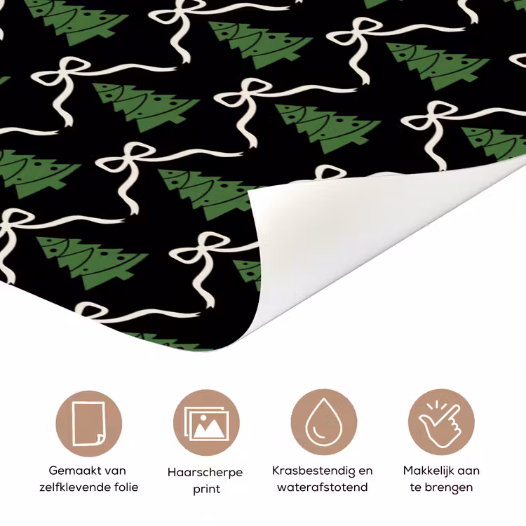 Deursticker - Kerst - Zwart - Wit - Strik — 3