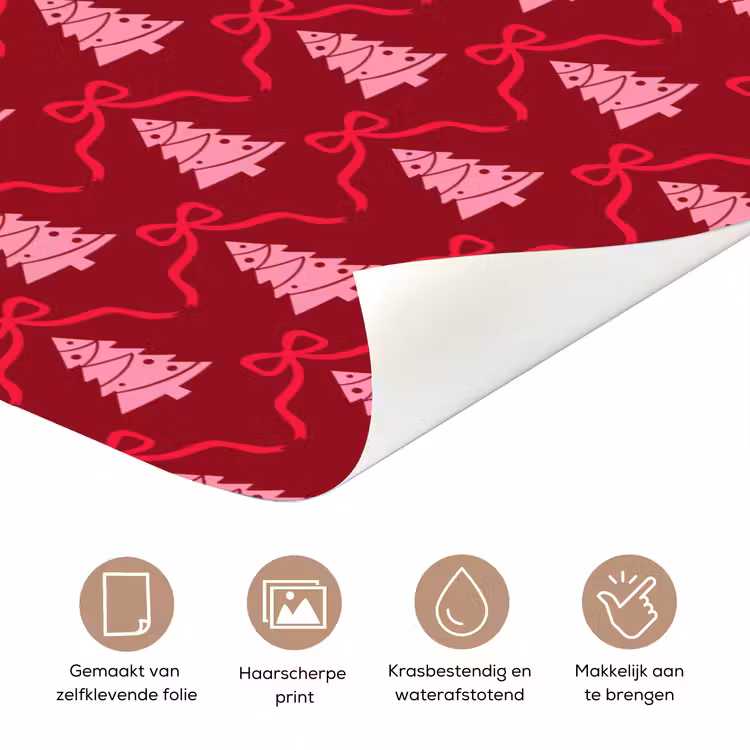 Deursticker - Strik - Rood - Roze - Kerst — 3