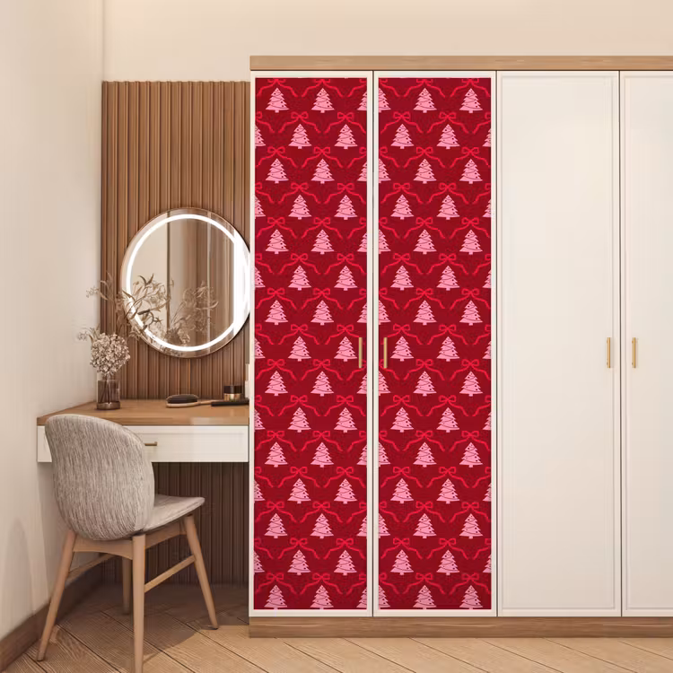 Deursticker - Strik - Rood - Roze - Kerst — 5