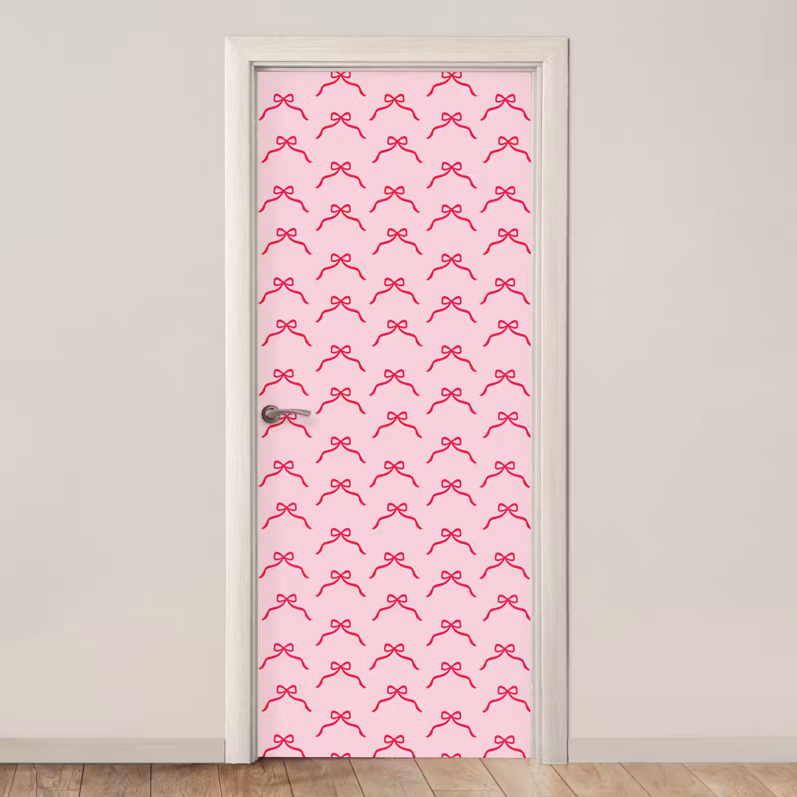 Deursticker - Strik - Rood - Kerst - Roze — 1