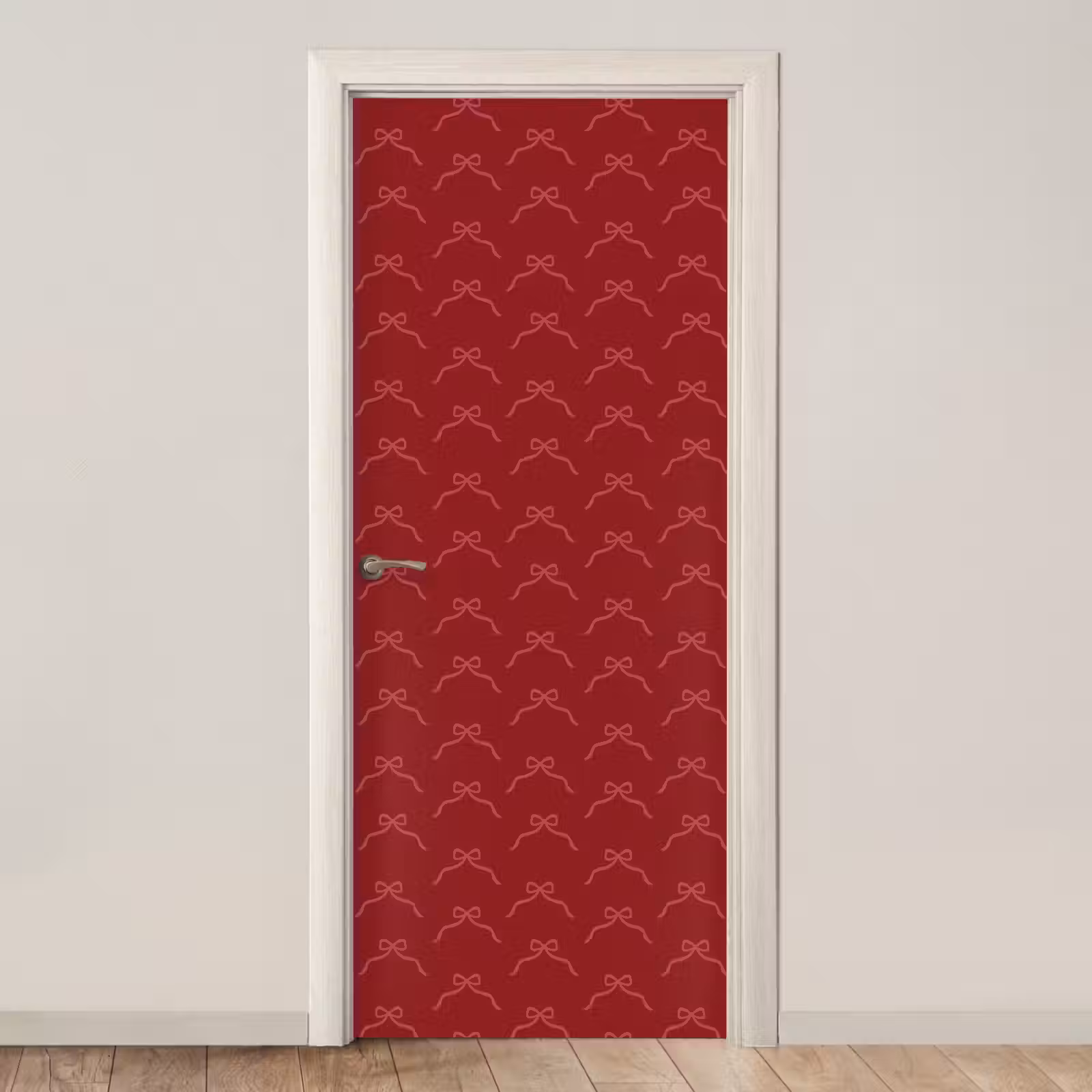 Deursticker - Strik - Roze - Rood - Kerst — 1