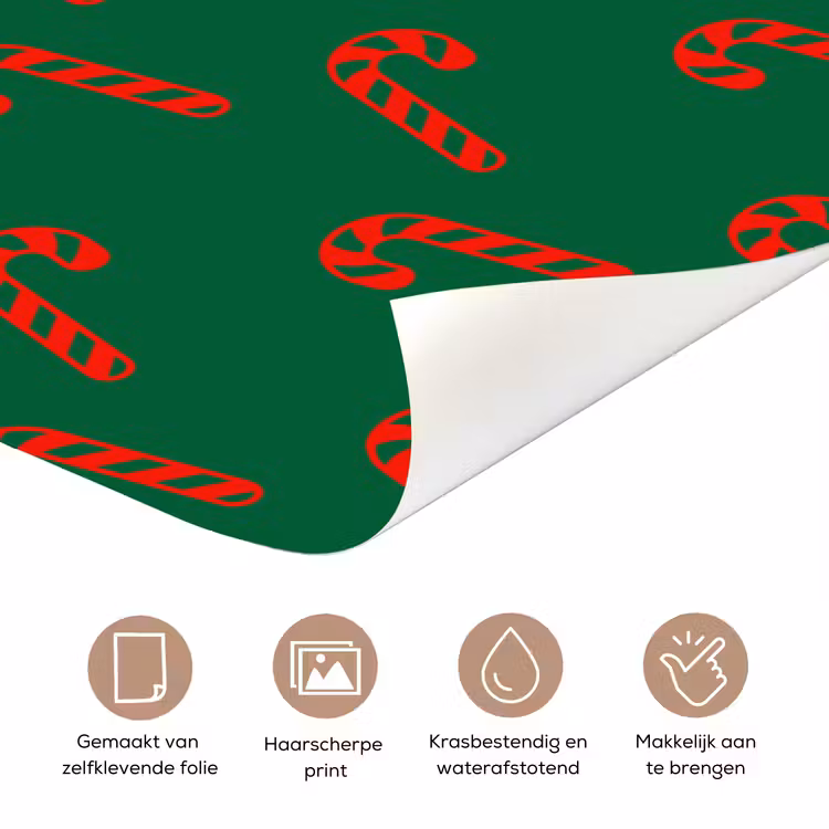 Deursticker - Kerst - Groen - Rood - Zuurstok — 3
